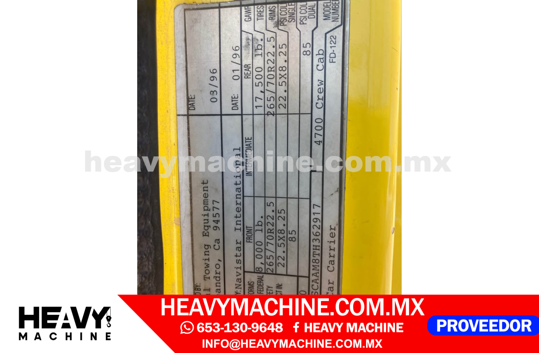 Camión RollBack 1996 INTERNATIONAL 4700
